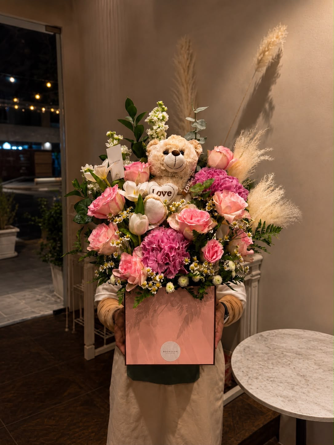 La Sienne newborn baby girl flower gift arrangement Bahrain - Bourgéon