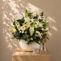 Perla white lily flower vase arrangement Bahrain - Bourgéon luxury florist