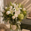 Verdure white lily and tulip flower vase Bahrain - Bourgéon luxury florist